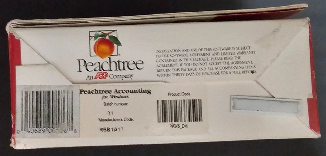 Peachtree Accounting 98 Complete Big Box Windows 95 3.1 PC Software Manuals Disk