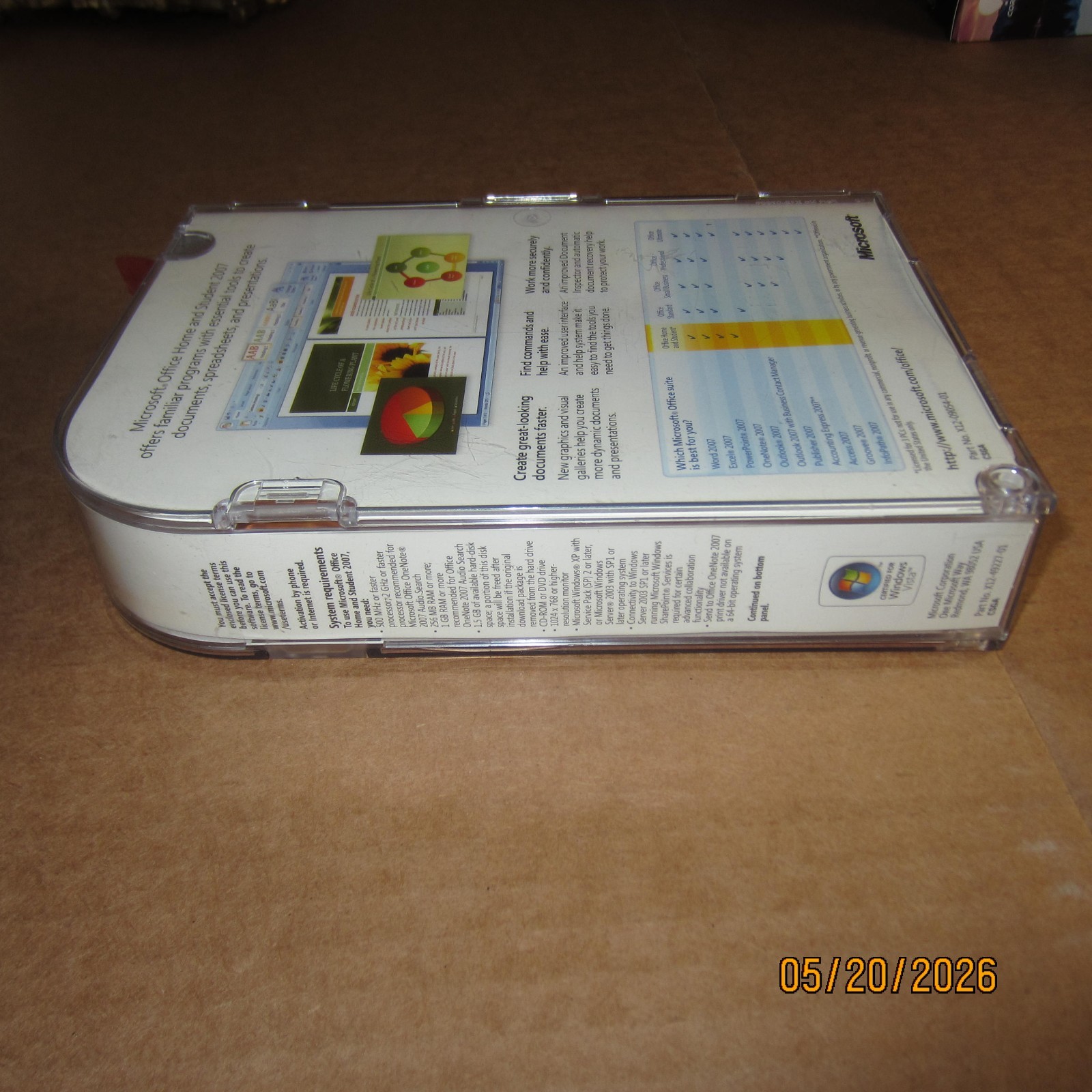 Microsoft Office Home and Student 2007 w/ Key Word Excel Powerpoint OneNote