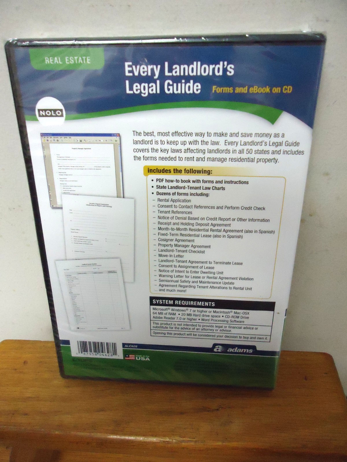 3 NEW! Adams Real Estate – Landlord – Property Mgmt Forms on CD ROM’s! F/S!