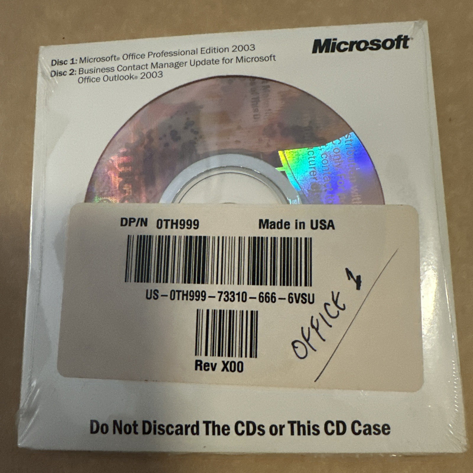 Microsoft Office Professional 2003 w/ Business Contact Manager Dell OEM New