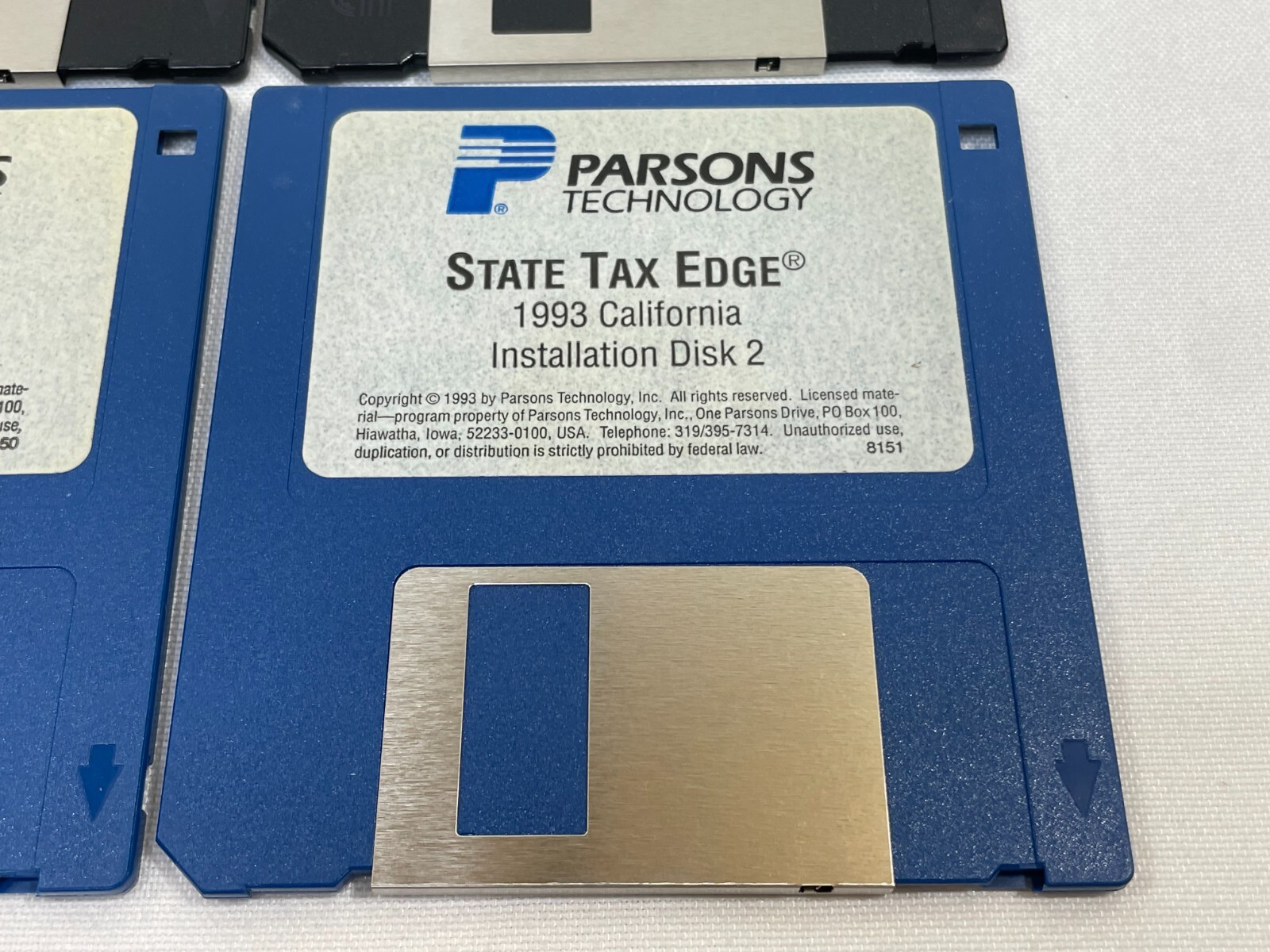 Vintage 1993 Parsons Technology Software State & Personal Tax Edge 3.5″ Floppy 4