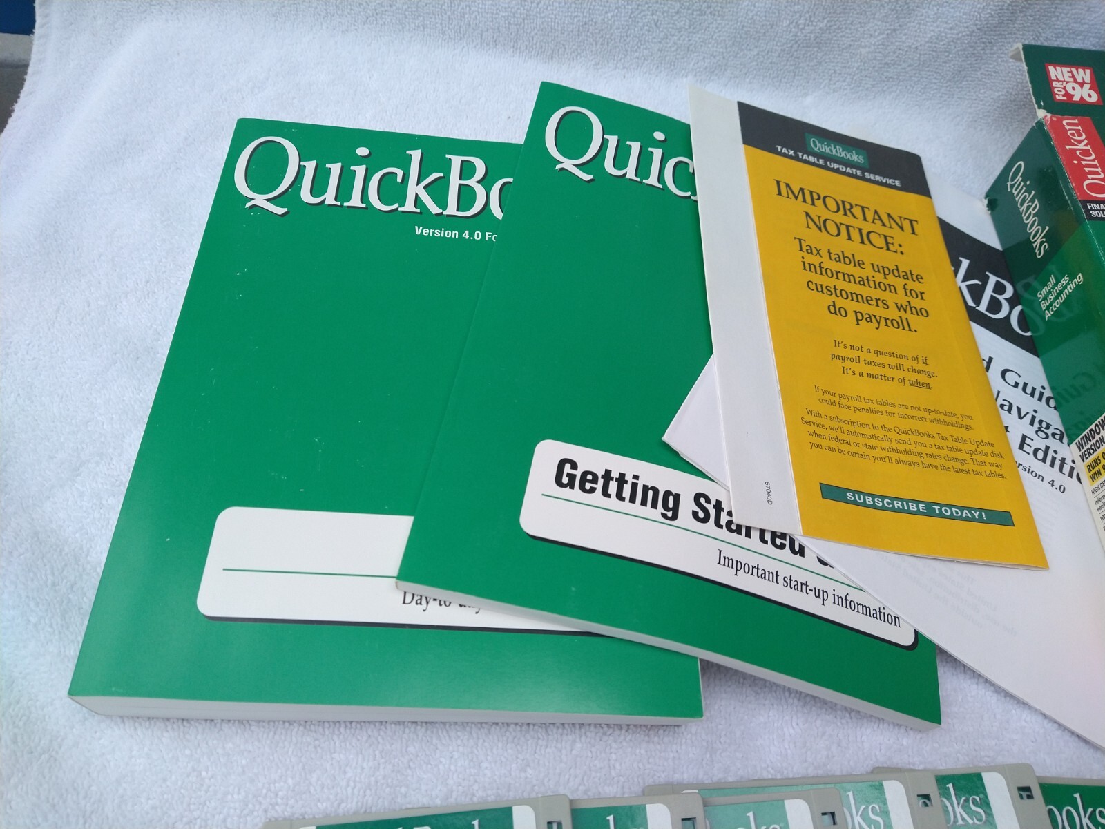 Quicken QuickBooks business Financial Software.Win 95 & Windows 3.5 floppy discs