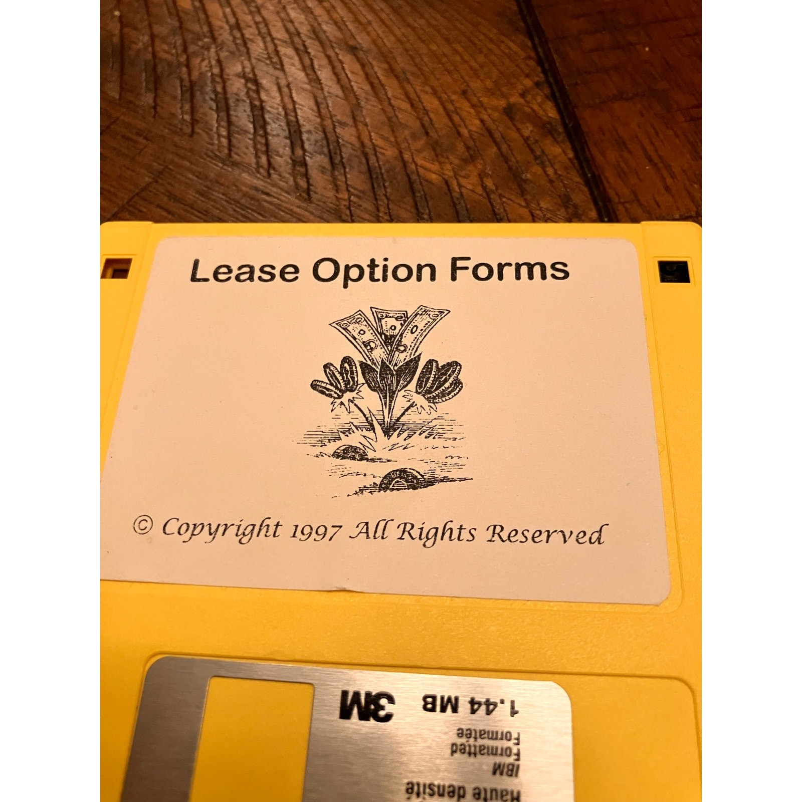 Vintage 1997 Lease Option Forms Yellow 3.5” Floppy Disk PC Software Collectible