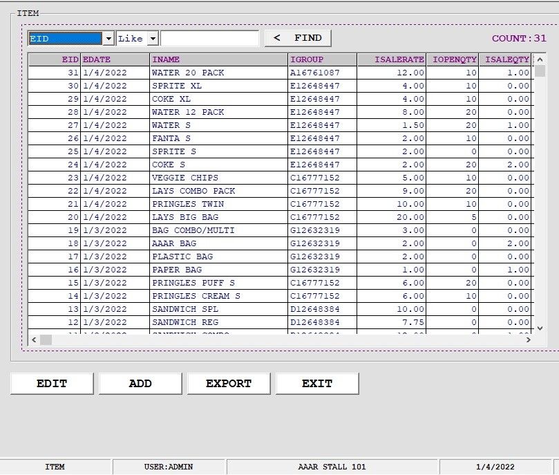 NWIQ Point Of Sale Software – Booth Inventory Billing