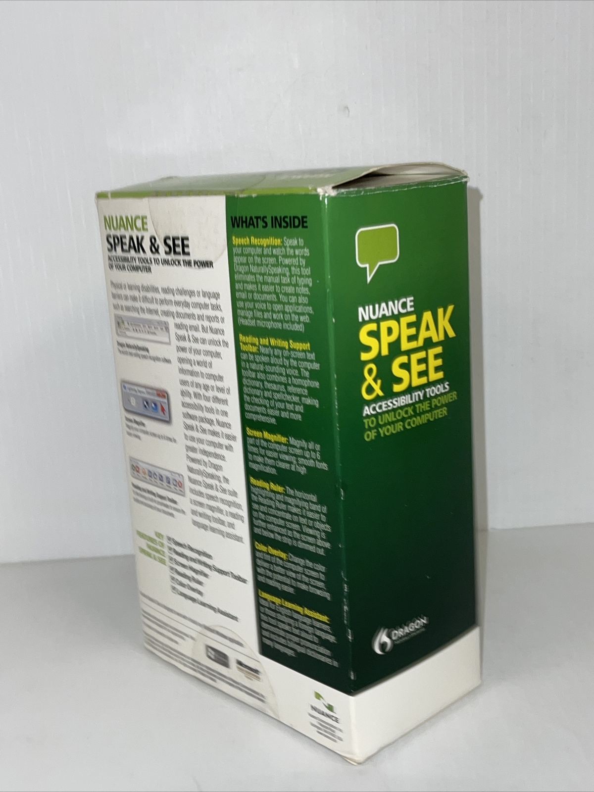 Nuance Dragon Naturally Speaking Speak & See Software With Microphone