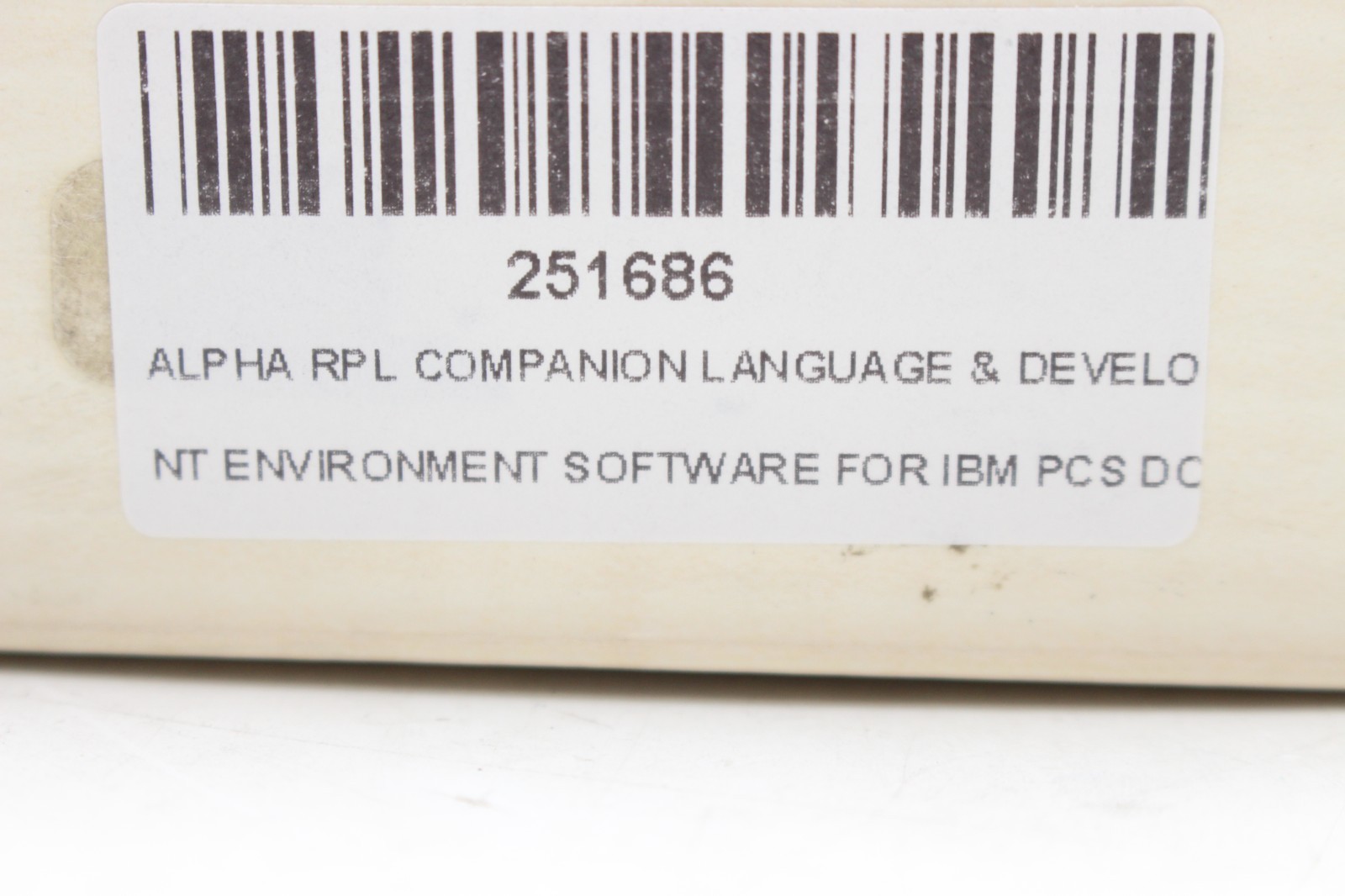 Alpha RPL Resident Programming Language Software IBM PC DOS Rare RETAIL BOX