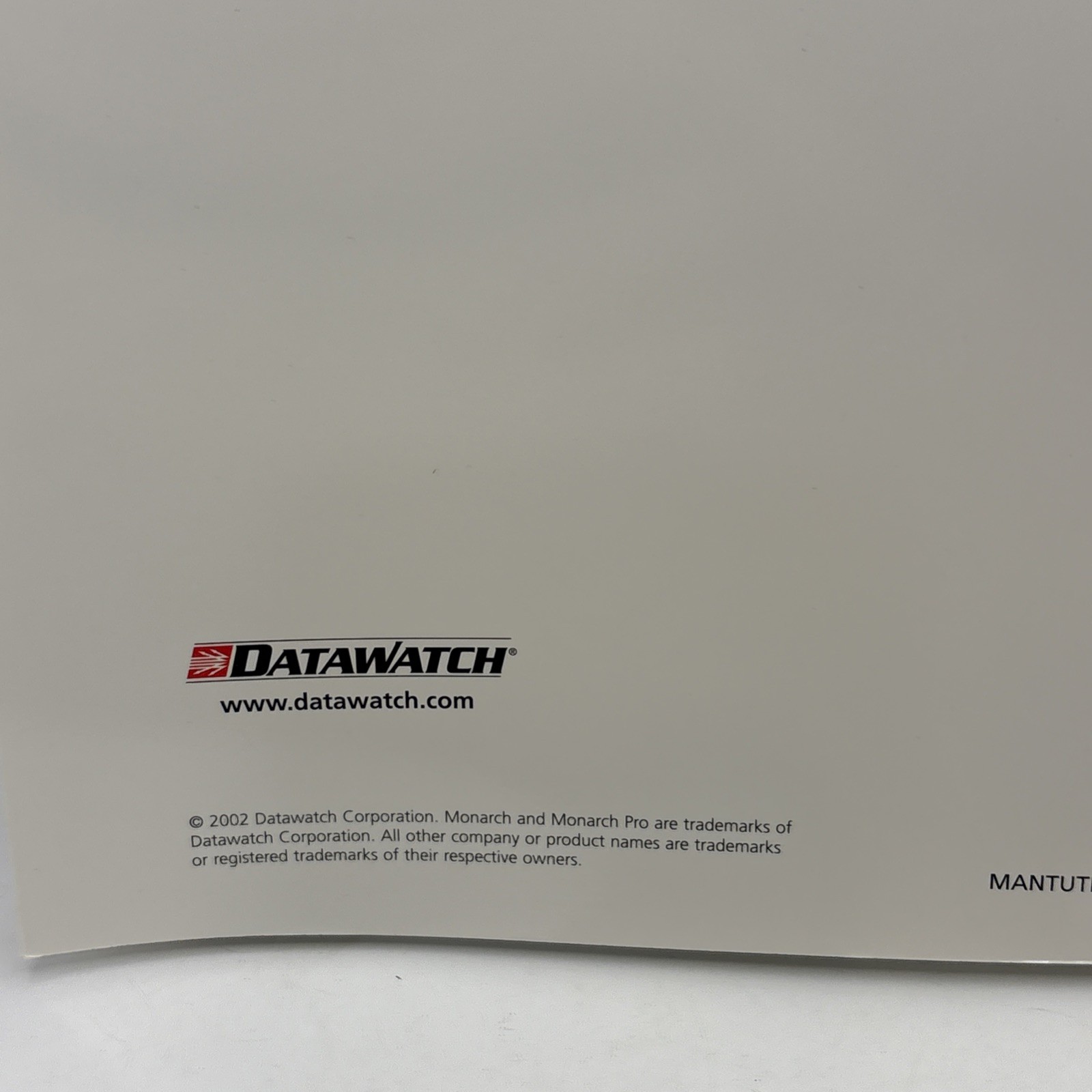 VINTAGE 2002 Monarch V6.0 Software LEARNING GUIDE BOOK ONLY ANALYZE DATAWATCH