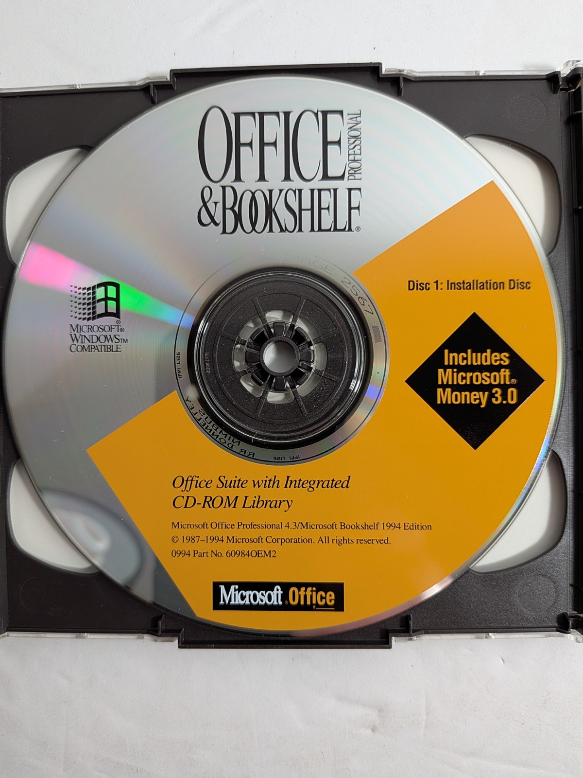 Microsoft Office Professional and Bookshelf Software 4 CD | 1994 Vintage Windows