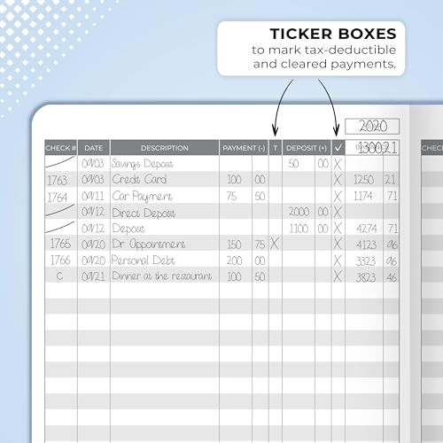 Check Register Book – Deluxe Transaction Register, Accounting Ledger Book,