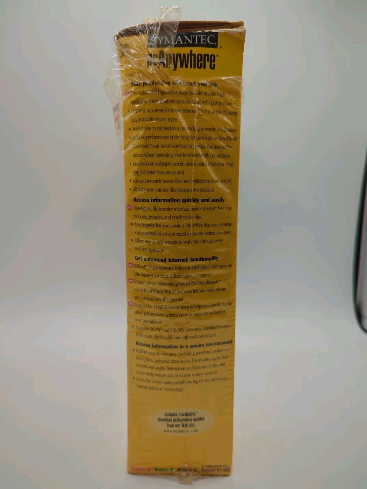 SYMANTEC PC Anywhere Version 9.0 Software w/ CD-ROM and Cables NEVER USED – CS10