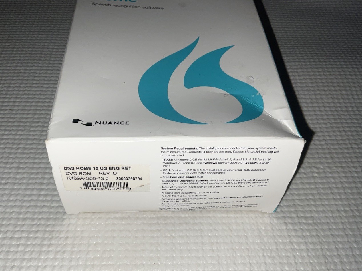 Nuance Dragon K409A-G00-13.0 Naturally Speaking 13 Home Software