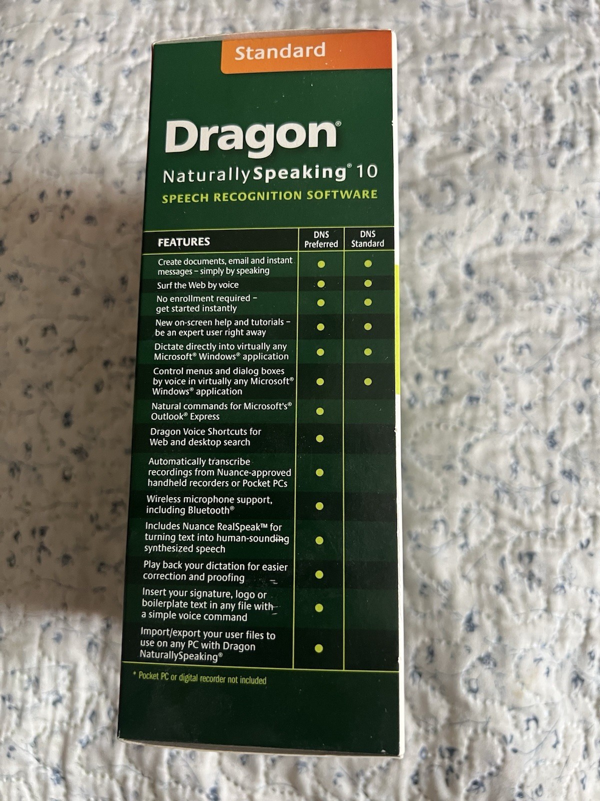 NEW! Dragon NaturallySpeaking 10 Speech Recognition Software w Microphone