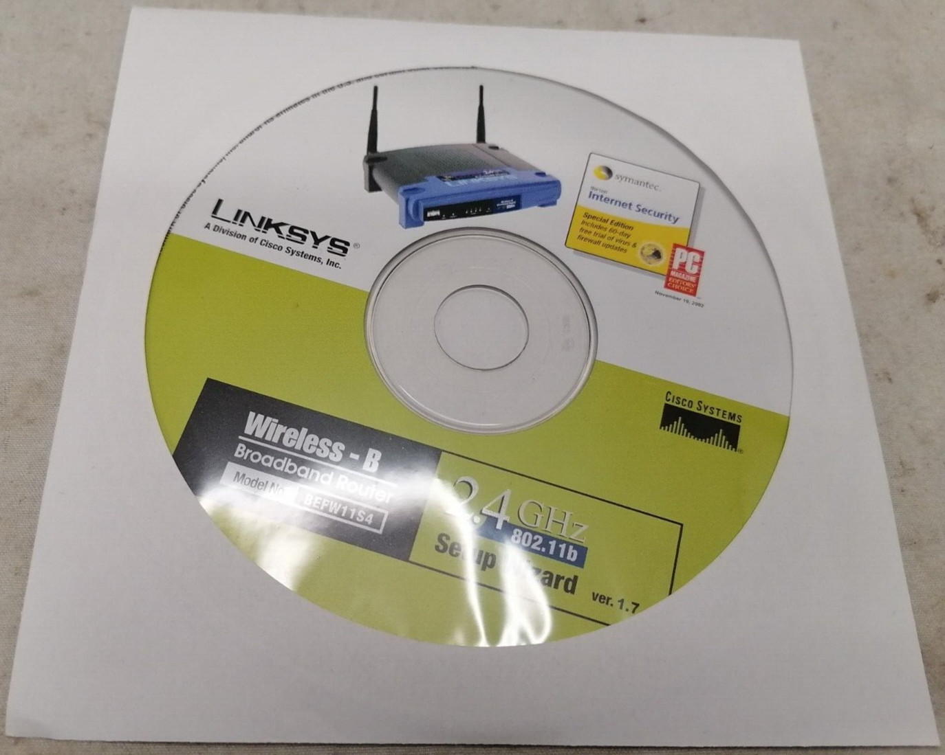 Linksys Setup Wizard for Wireless-B Broadband Router BEFW11S4 V1.7 CD