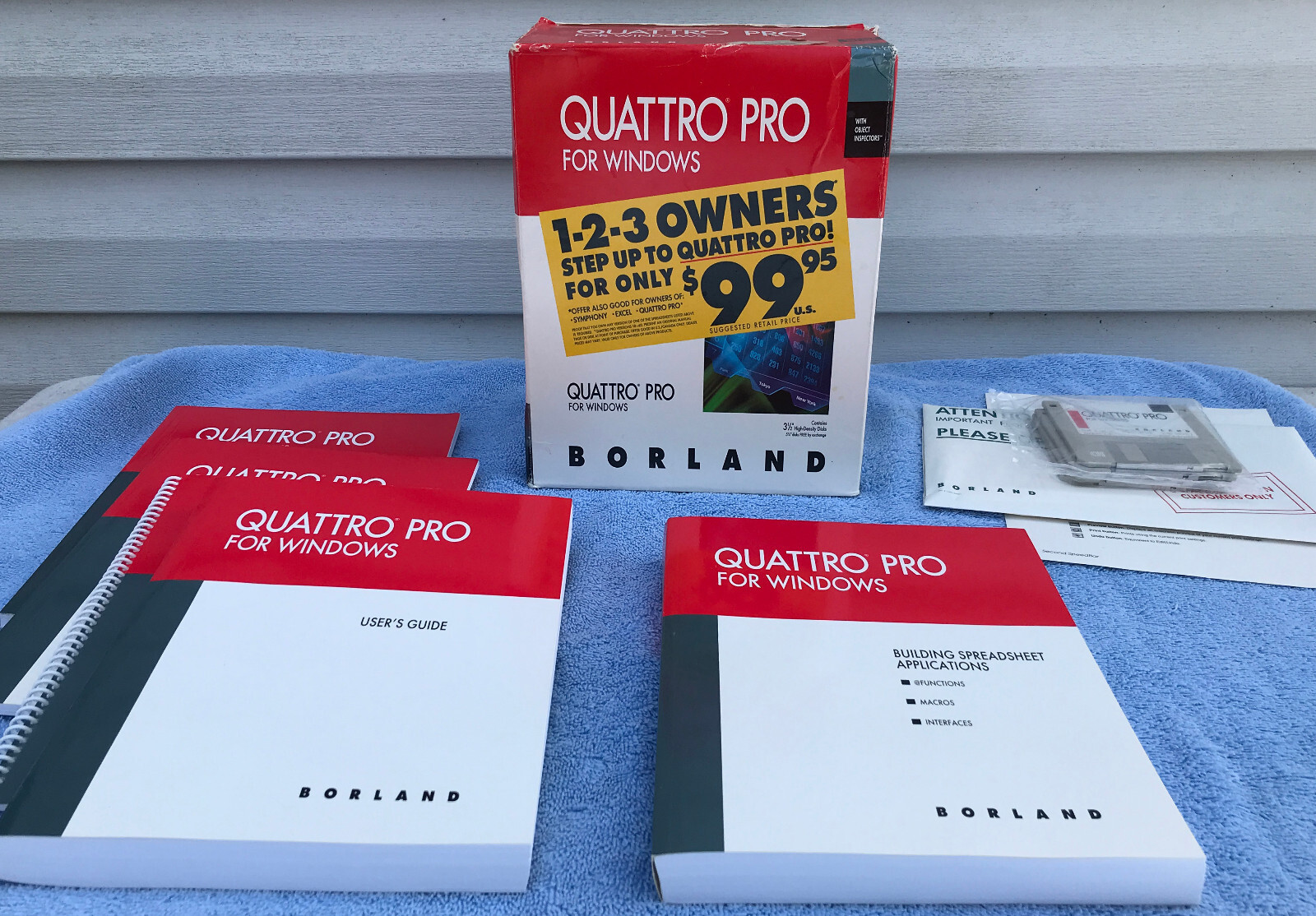 Borland Quattro Pro For Windows Ver 1.0 3.5″ Floppy Disks Guides COMPLETE
