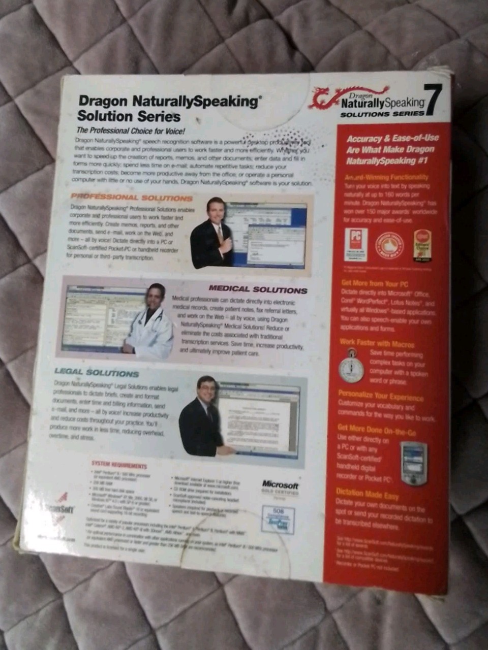 NIB Dragon Naturally Speaking 7 Essentials- By Scansoft