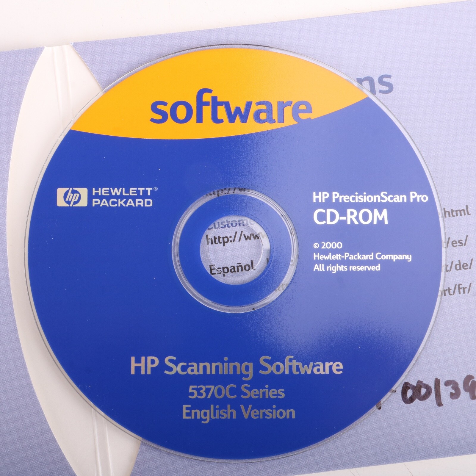 HP Hewlett Packard PrecisionScan LT Driver 5370C Series Driver Software Disc