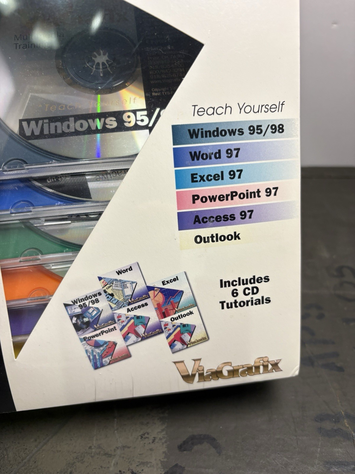 Microsoft Office 97 Training 6-Pack CD-ROM Sealed Windows 95 98 Word Excel Retro