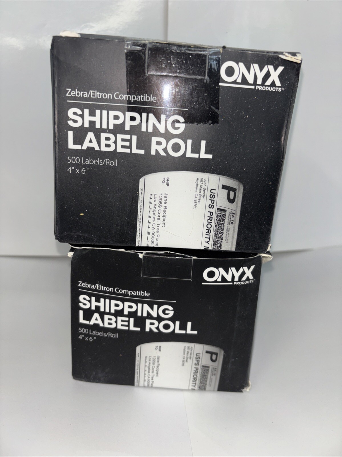 Onyx Shipping Label Roll 500 per roll 4″ x 6″lot Of 2