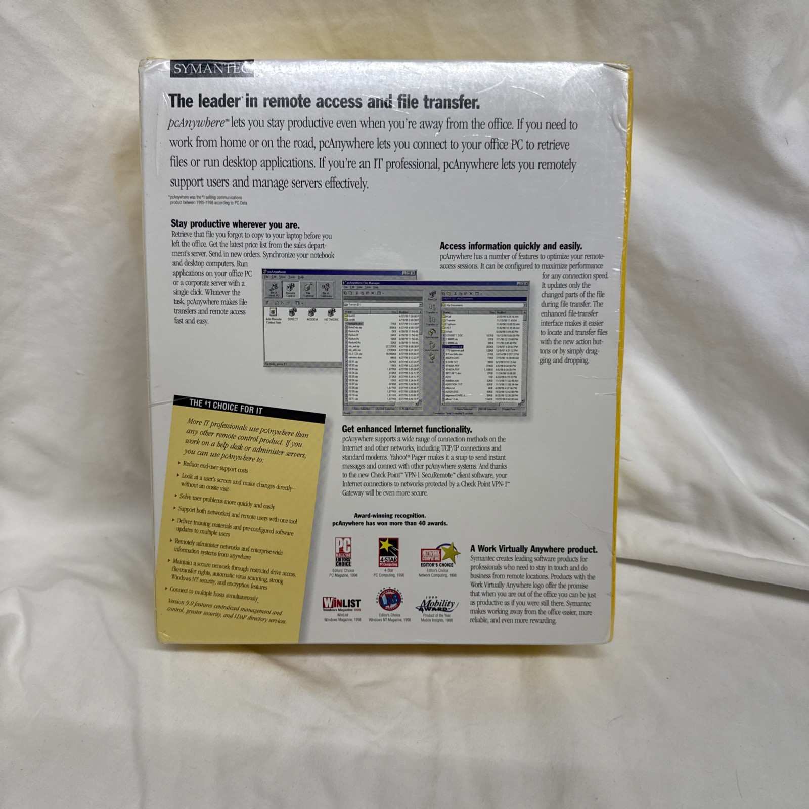 Symantec pcANYWHERE 9.0 Computer Software New Factory SEALED 2000