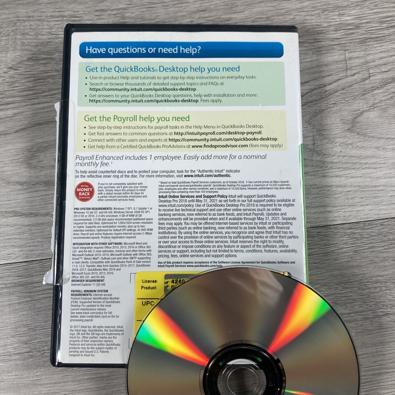 INTUIT QUICKBOOKS DESKTOP PRO 2018 FOR WINDOWS – RETAIL BOX – 1 USER
