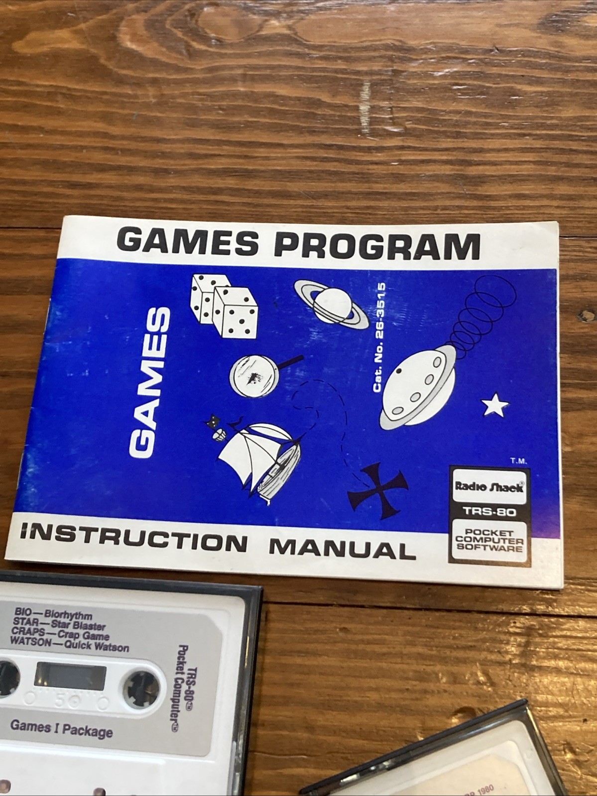 Radio Shack Tandy TRS-80 Pocket Computer GAMES 26-3515 2 Cassettes 8 Games