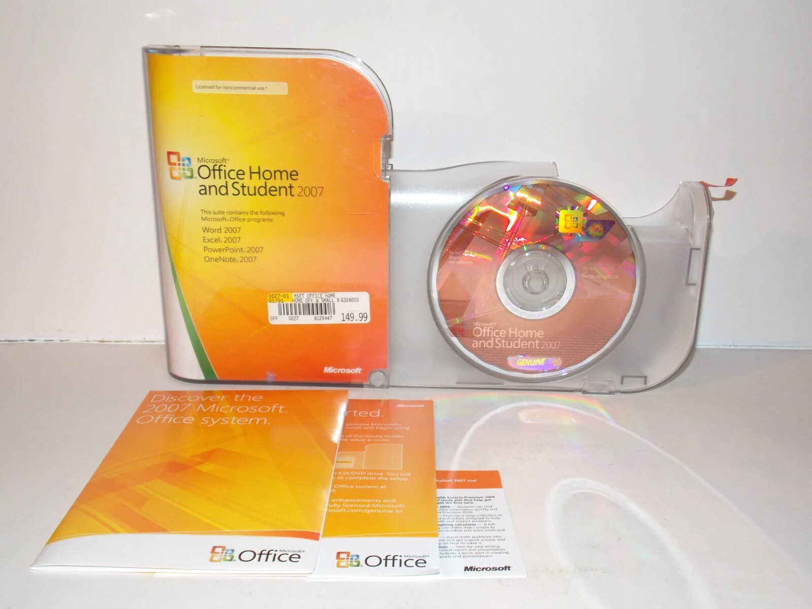 Microsoft Office 2007 Home and Student Disc In Original Case With Product Key