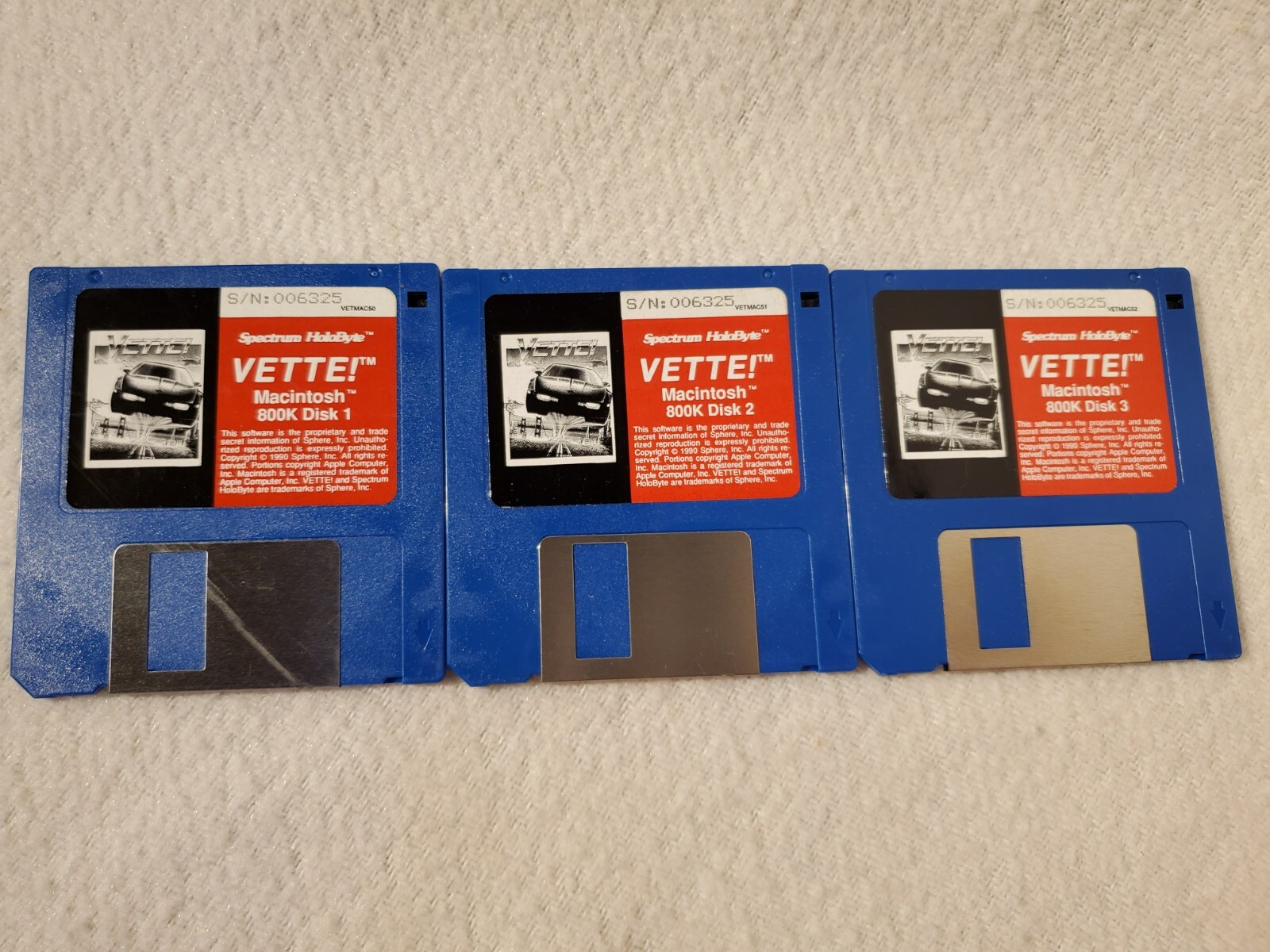 Vintage 1990 Spectrum Holobyte Apple Macintosh Vette! 3.5″ Floppy Disk