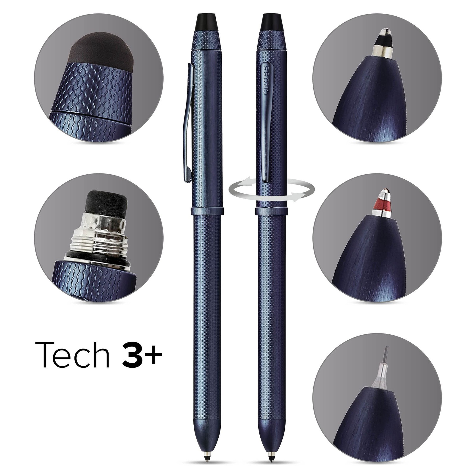 Cross Tech3 Dark Blue Pvd Multifunction Pen – Multifunctional Pen Pencil For