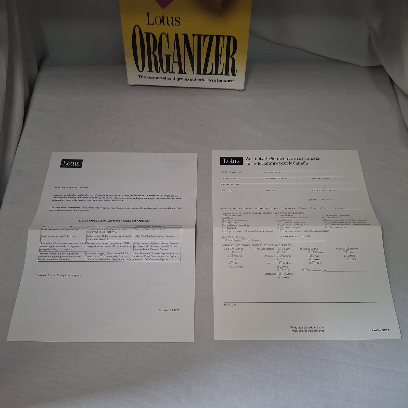 Lotus Organizer 2.1 Release 2 Big Box IBM/Windows 3.1 Complete Floppy Software