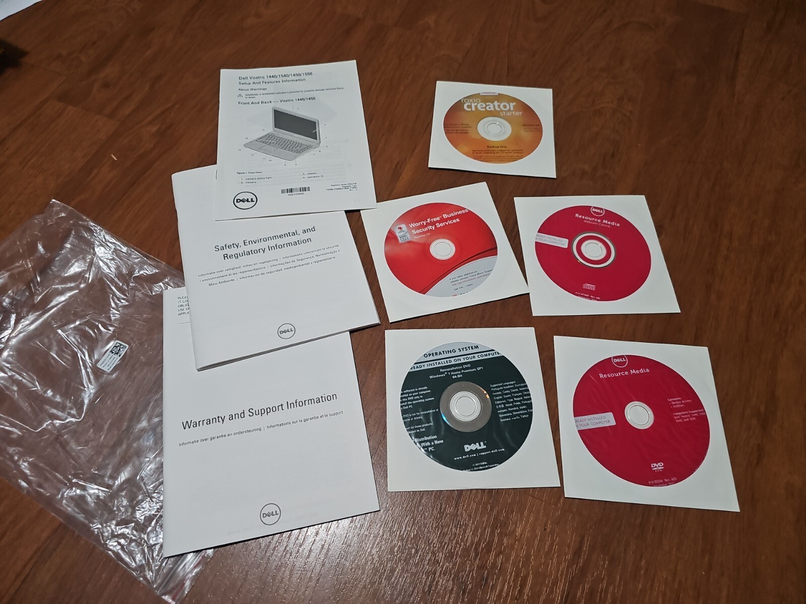 Dell Installation Kit Windows 7 Trend Micro Roxio Creator Resource Media & Vostr