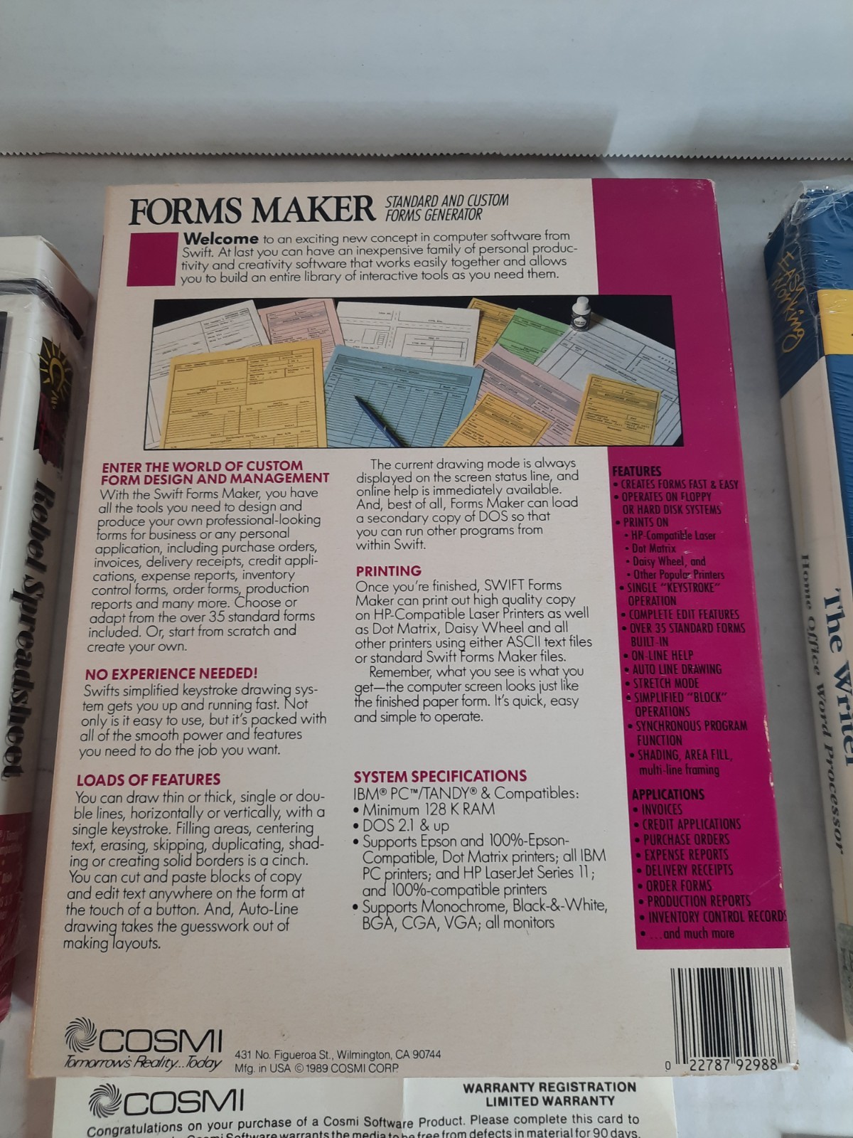 Forms Maker Rebel Spreadsheet & The Writer IBM PC Tandy Software TESTED Lot of 3