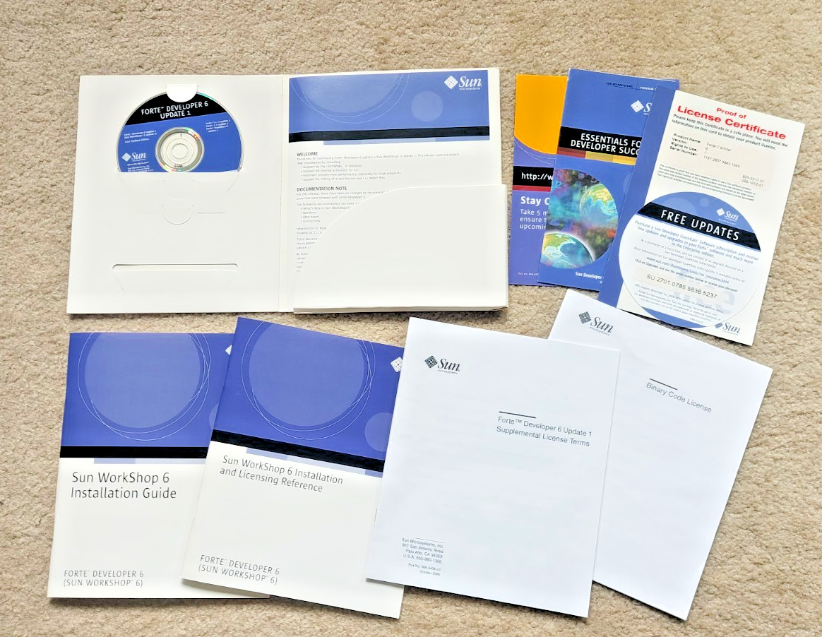 Forte Developer 6 Update 1 Install Kit w/ Manuals CD Software SUN Microsystems