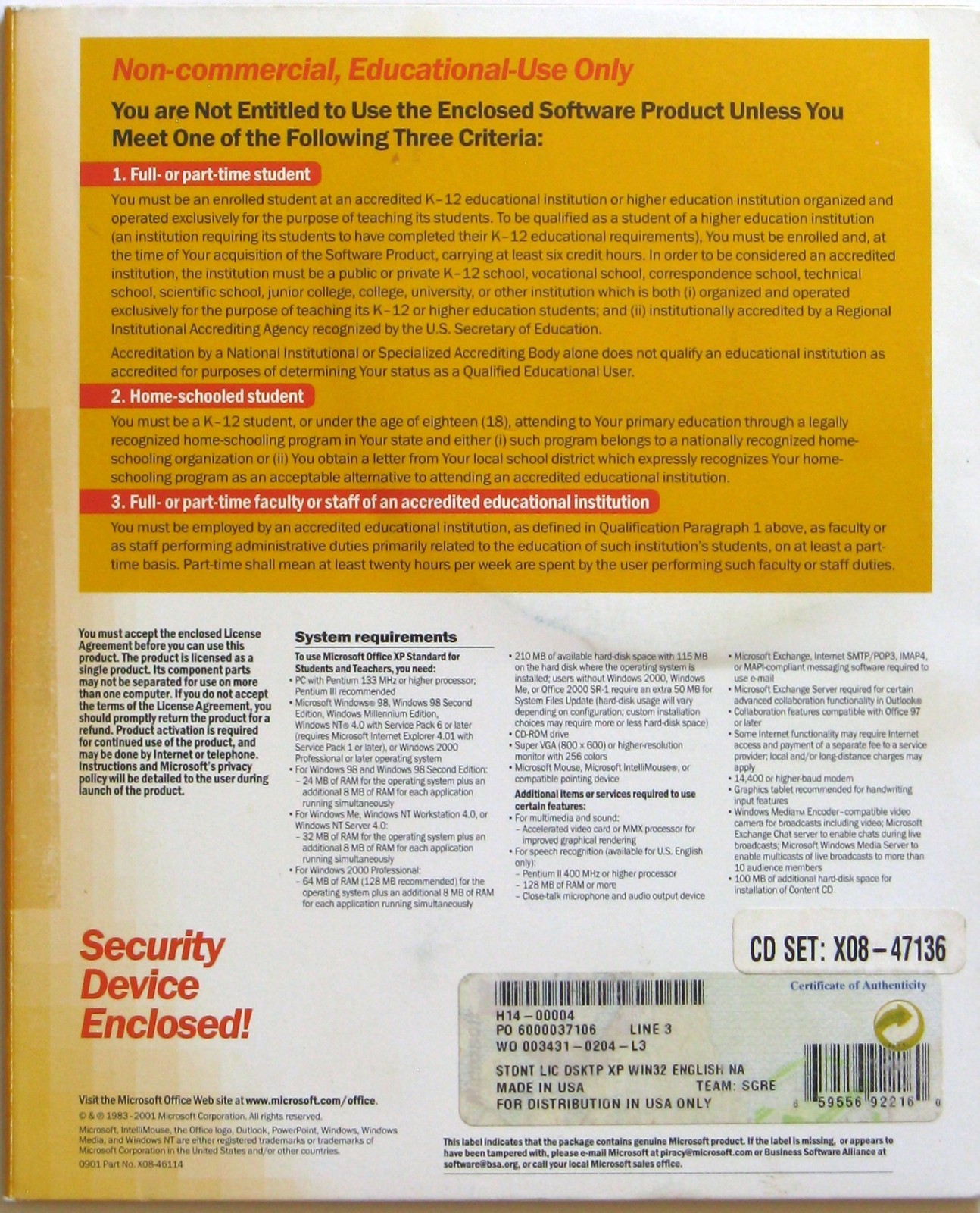 👀 Office XP Standard 2002 for Students & Teachers, with 3 CDs 💿💿💿 & Key 🔑