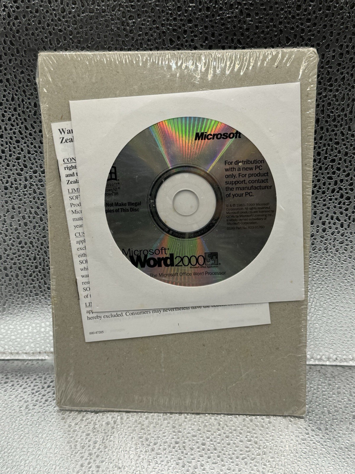 Microsoft Word 2000 Software BOOK X03-68684 Key & COA & DVD