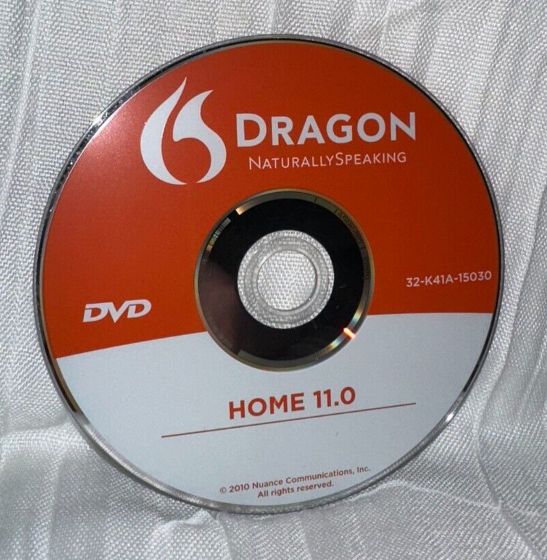 2010 DVD Dragon Naturally Speaking Home 11.0 _ 32-K41A-15030 *Disc Only*