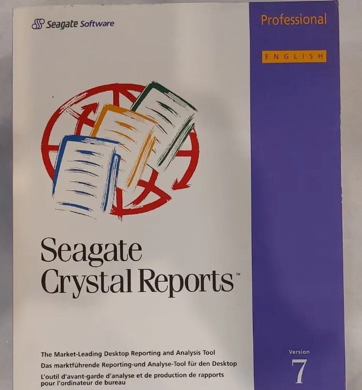 SEAGATE CRYSTAL REPORTS SOFTWARE PROFESSIONAL Full Version 7 with Key Code Boxed