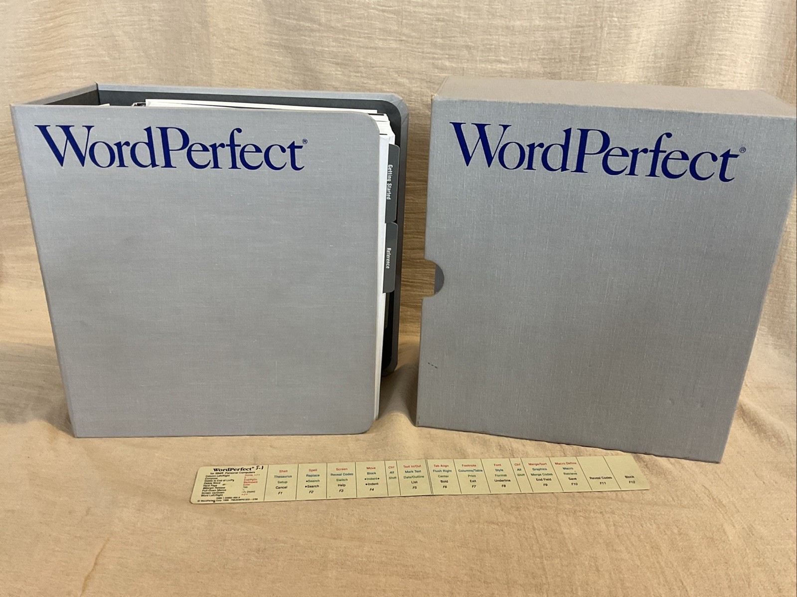 WordPerfect for DOS 5.1 Manual 3-Ring Binder 1989 Box Slip Case IBM PC