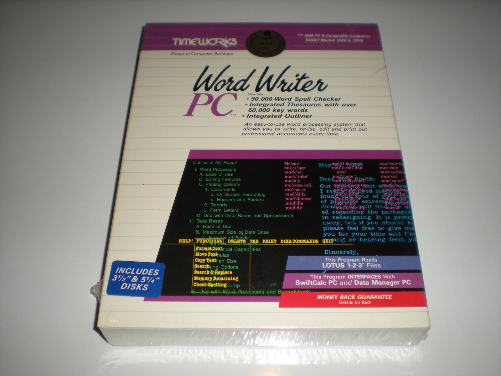 Timeworks WordWriter PC new in box Dos Word Processing Word Writer PC