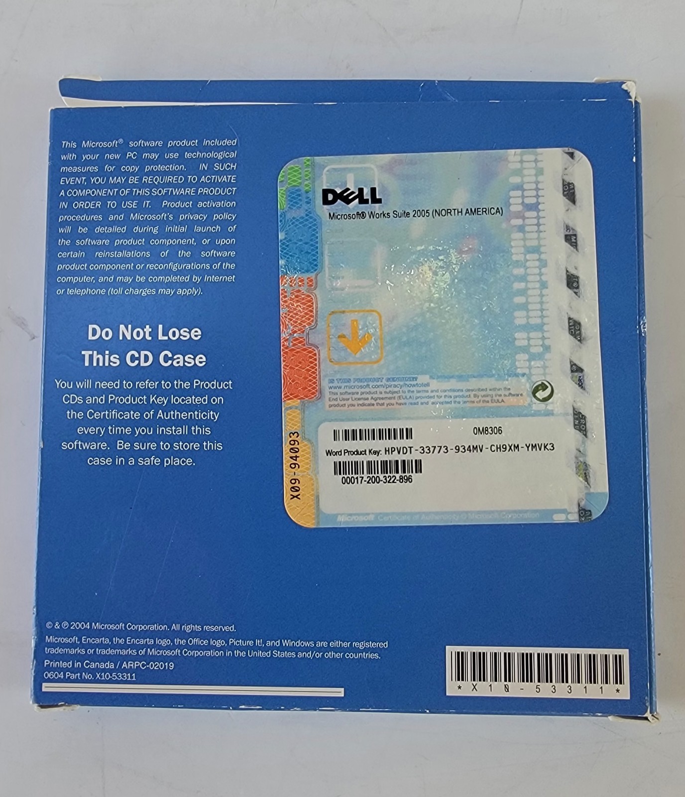 Microsoft Works Suite 2005 Software MS Money CD Set with Key 5 Disks Computer