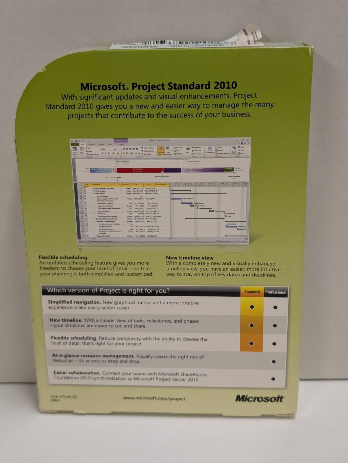 Microsoft Project Standard 2010 Used Product Key Code Disc DVD Original Package