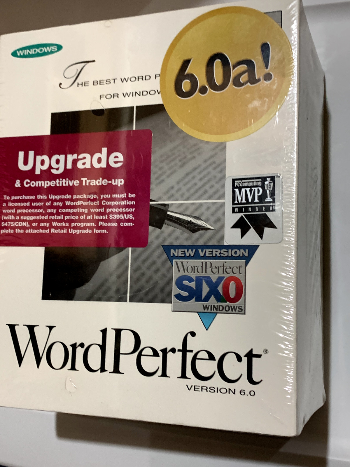 WordPerfect Upgrade 6.0a For Windows 3.1 Unused New Sealed Box