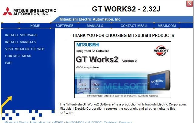 MELSOFT GT WORKS 2, Part# GT-WORKS2-C1, Version 2.32J, Single User