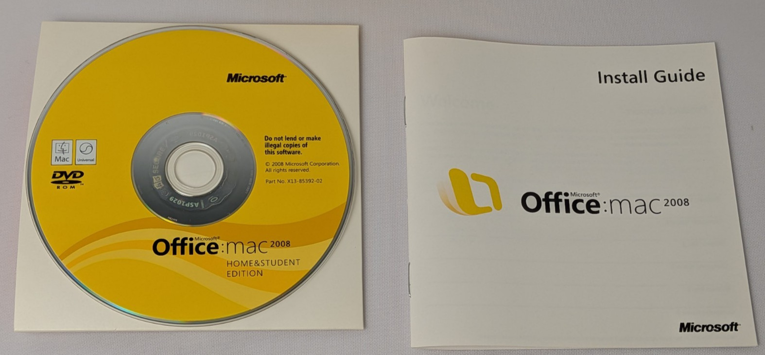 Microsoft Office 2008 for Mac – Home & Student Edition Retail – CD & Serial No