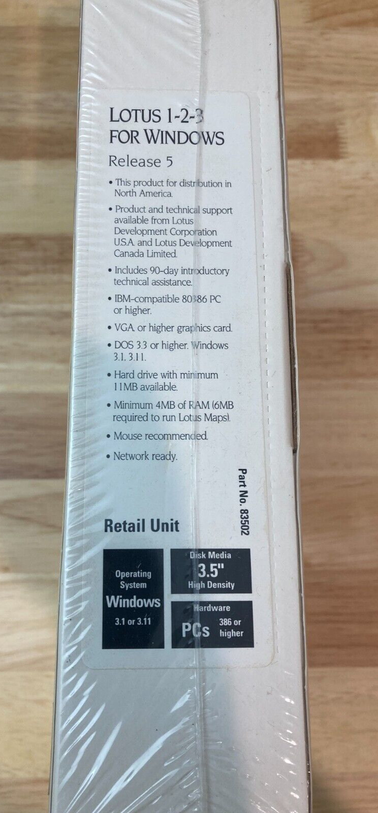 Lotus 1 2 3 123 R5 Microsoft Windows 3.1 Software 3.5″ Disk (Factory Sealed)
