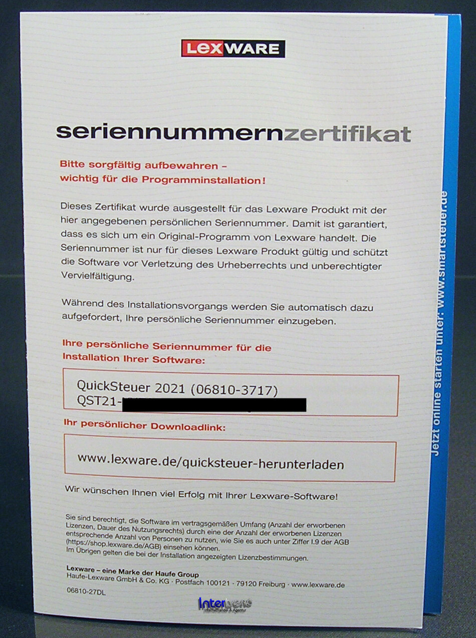 Lexware QuickSteuer 2021 Vollversion Box, CD, Handbuch (PDF) Steuerjahr 2020 NEU