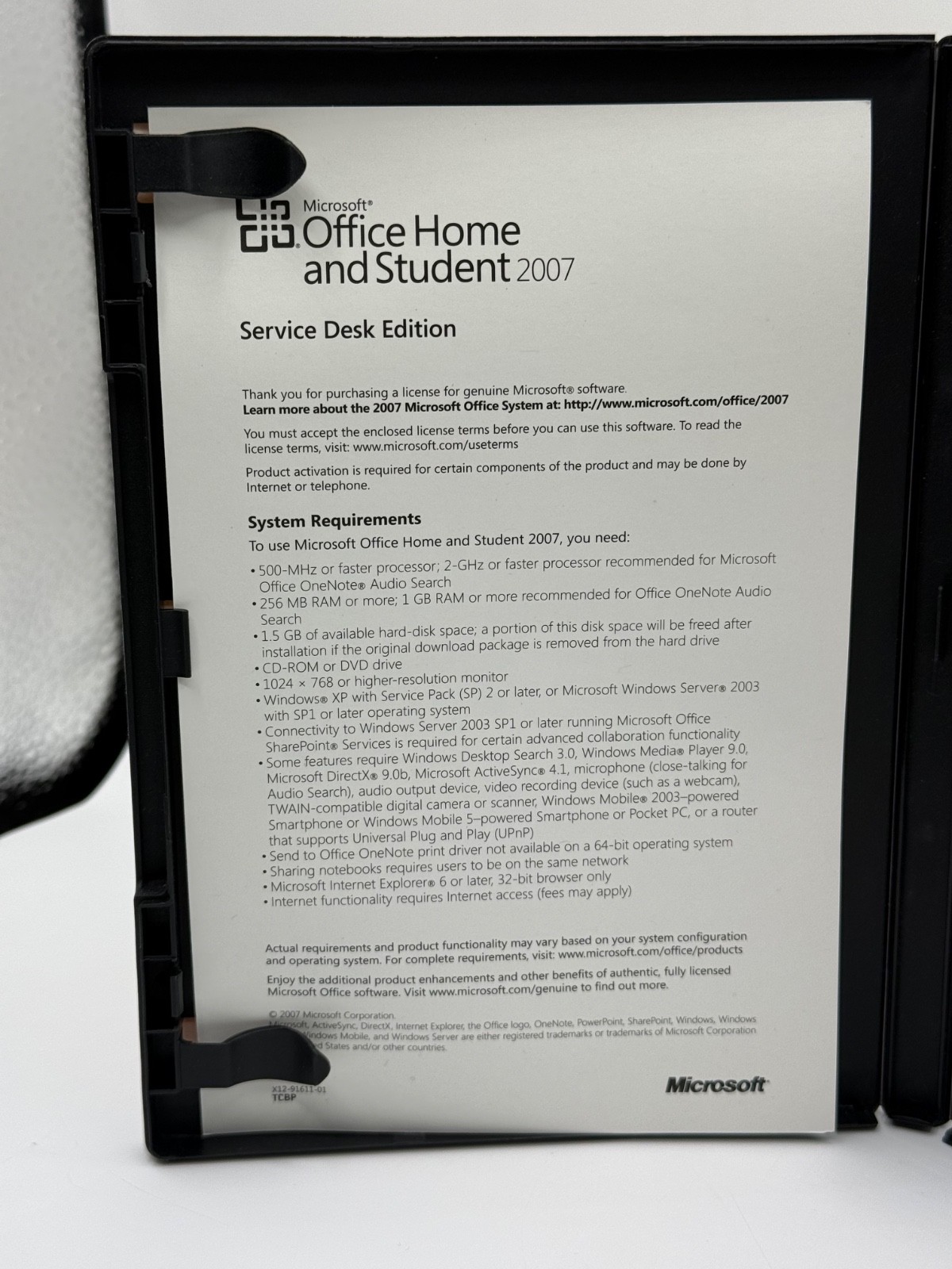 Microsoft Office Home & Student 2007 Service Desk Edition Word Excel PowerPoint