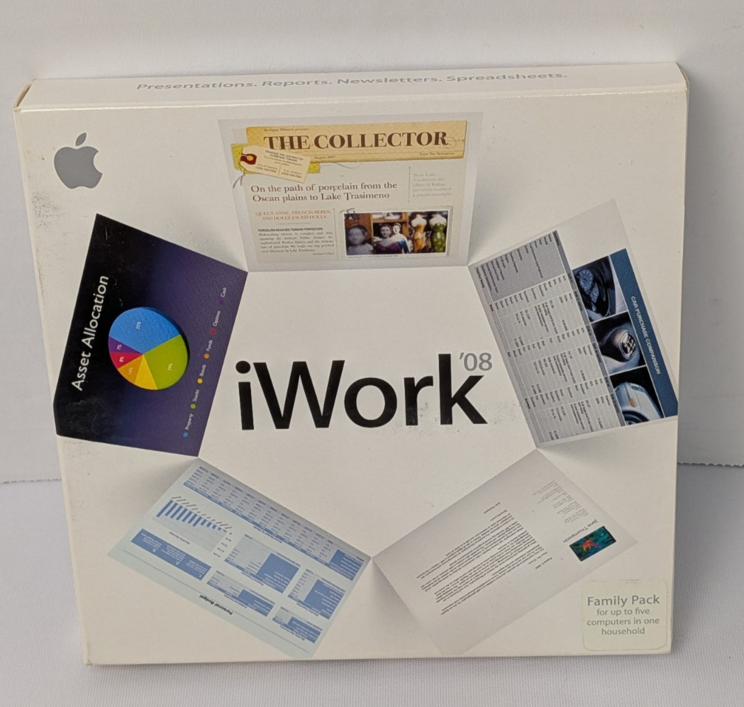 Apple iWork 08 Family Pack For Mac Vers. 8.0.1 with Product Key FAST SHIPPING