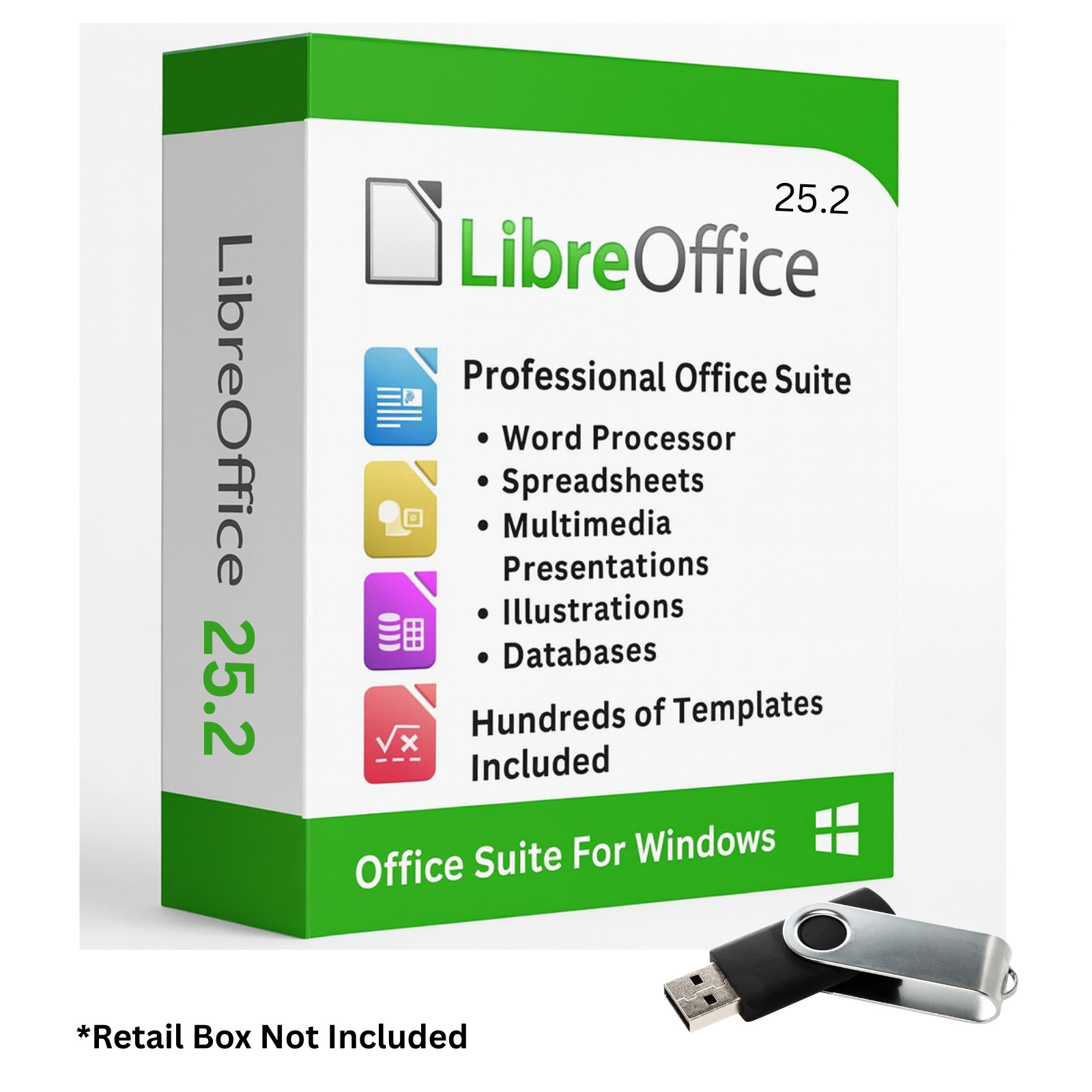 Libre Office 2025 Software Suite for Windows USB – Word | Home | Student | Biz