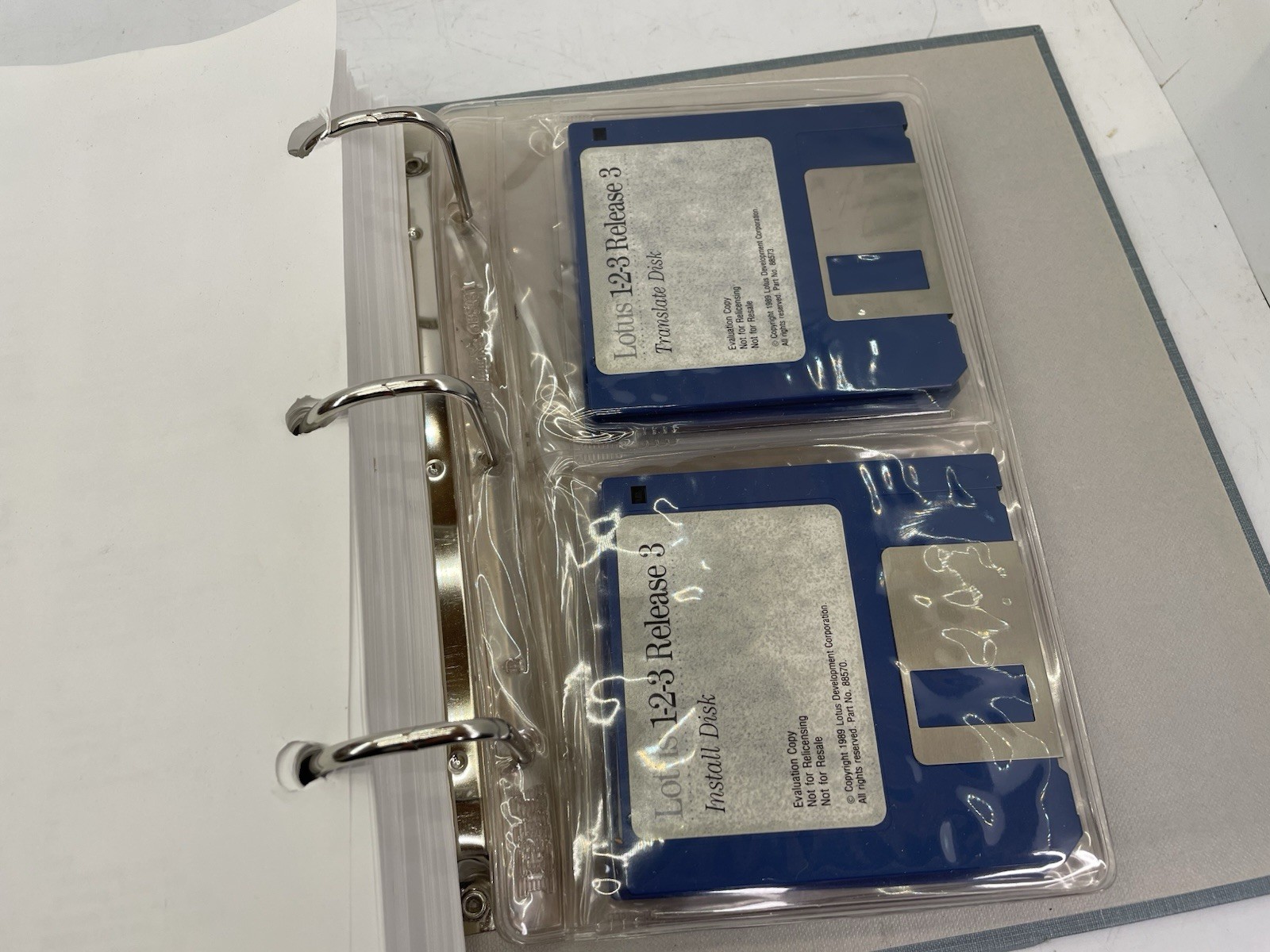 Vintage 1989 LOTUS 1-2-3 Release 3 Reference Binder Hard Slip Case Floppy Disks