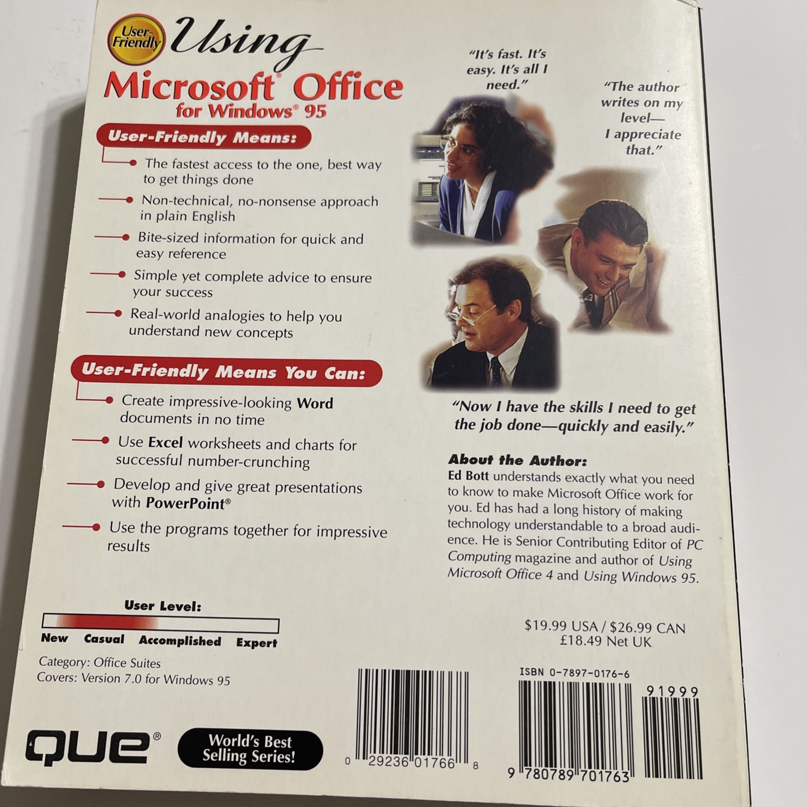 Vintage Microsoft Office Windows 95 Book Ed Bott User Friendly w/ Price Tag